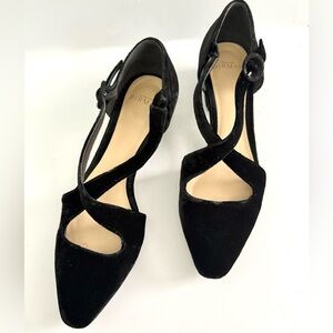 Alexandre Birman Florence Velvet Pump Strappy Kitten Heel Preppy Classic Size 37